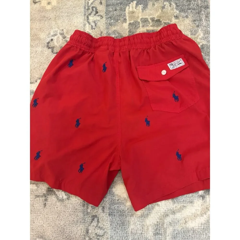 Polo Ralph Lauren logo-embroidered drawstring swim shorts Trunks Red 5.5